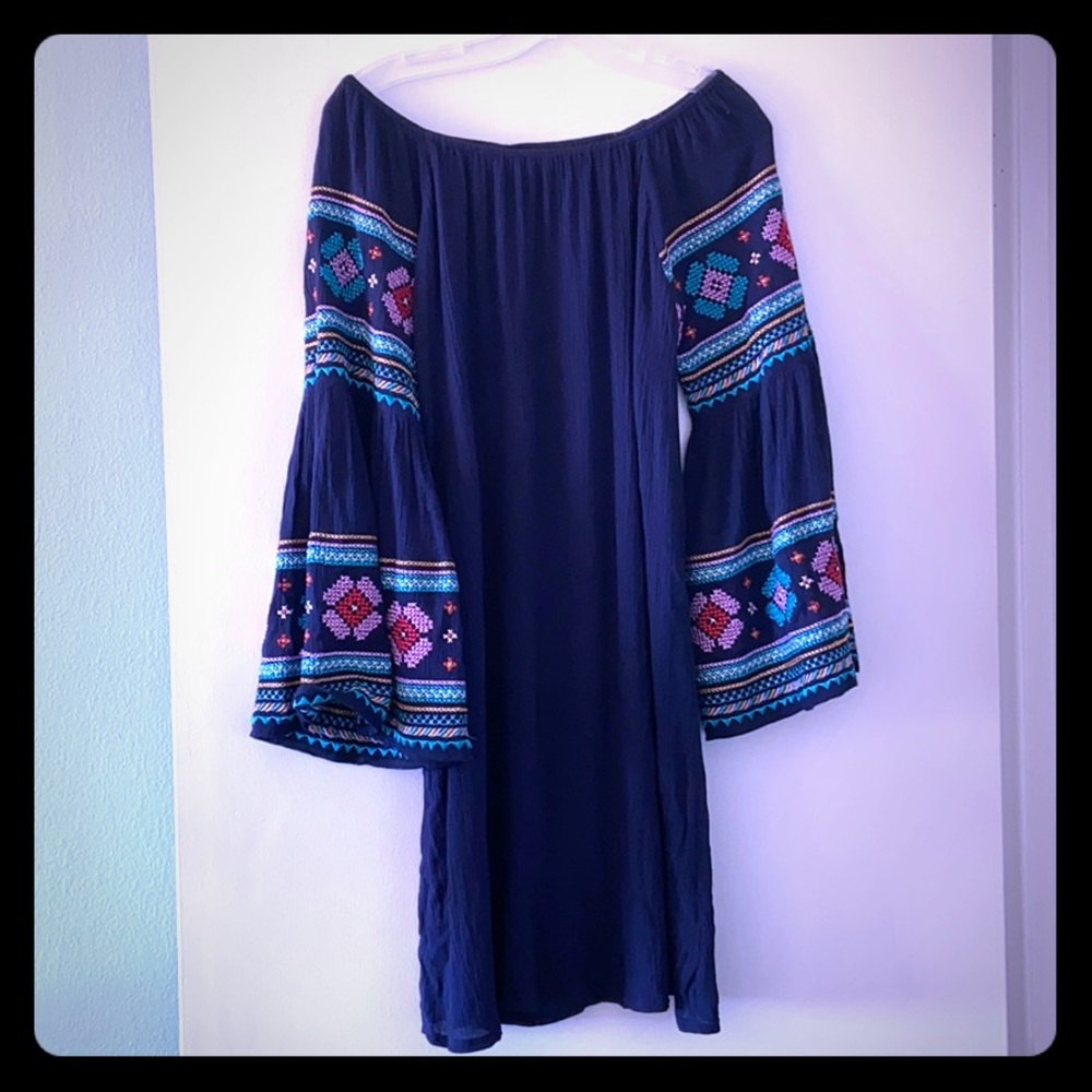 Off the shoulder embroidered dress..  NWOT